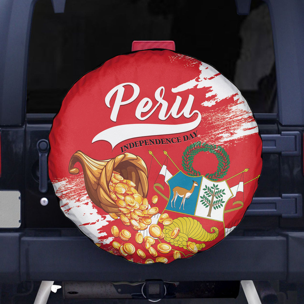Peru Independence Day Spare Tire Cover Feliz 28 de Julio Felices Fiestas Patrias - Wonder Print Shop