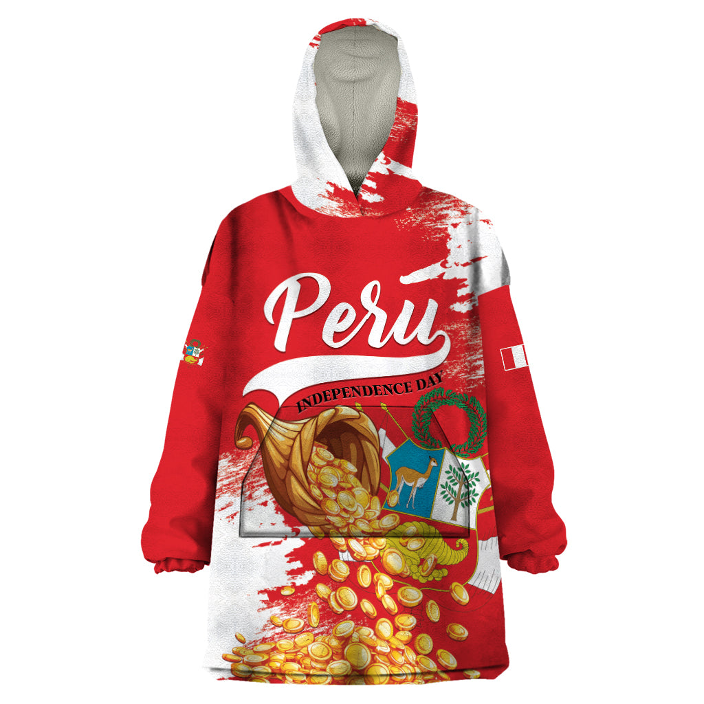 Peru Independence Day Wearable Blanket Hoodie Feliz 28 de Julio Felices Fiestas Patrias