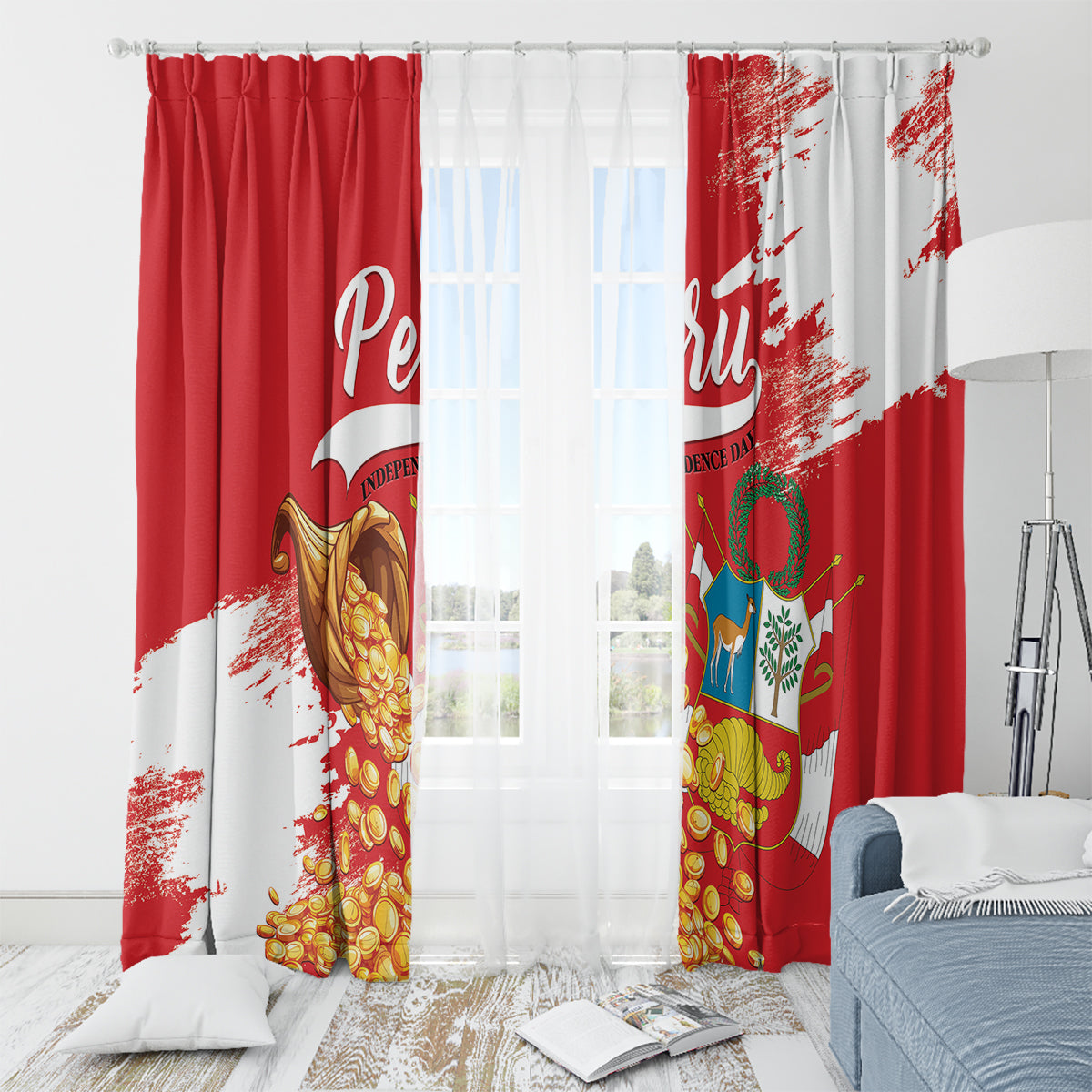 Peru Independence Day Window Curtain Feliz 28 de Julio Felices Fiestas Patrias - Wonder Print Shop