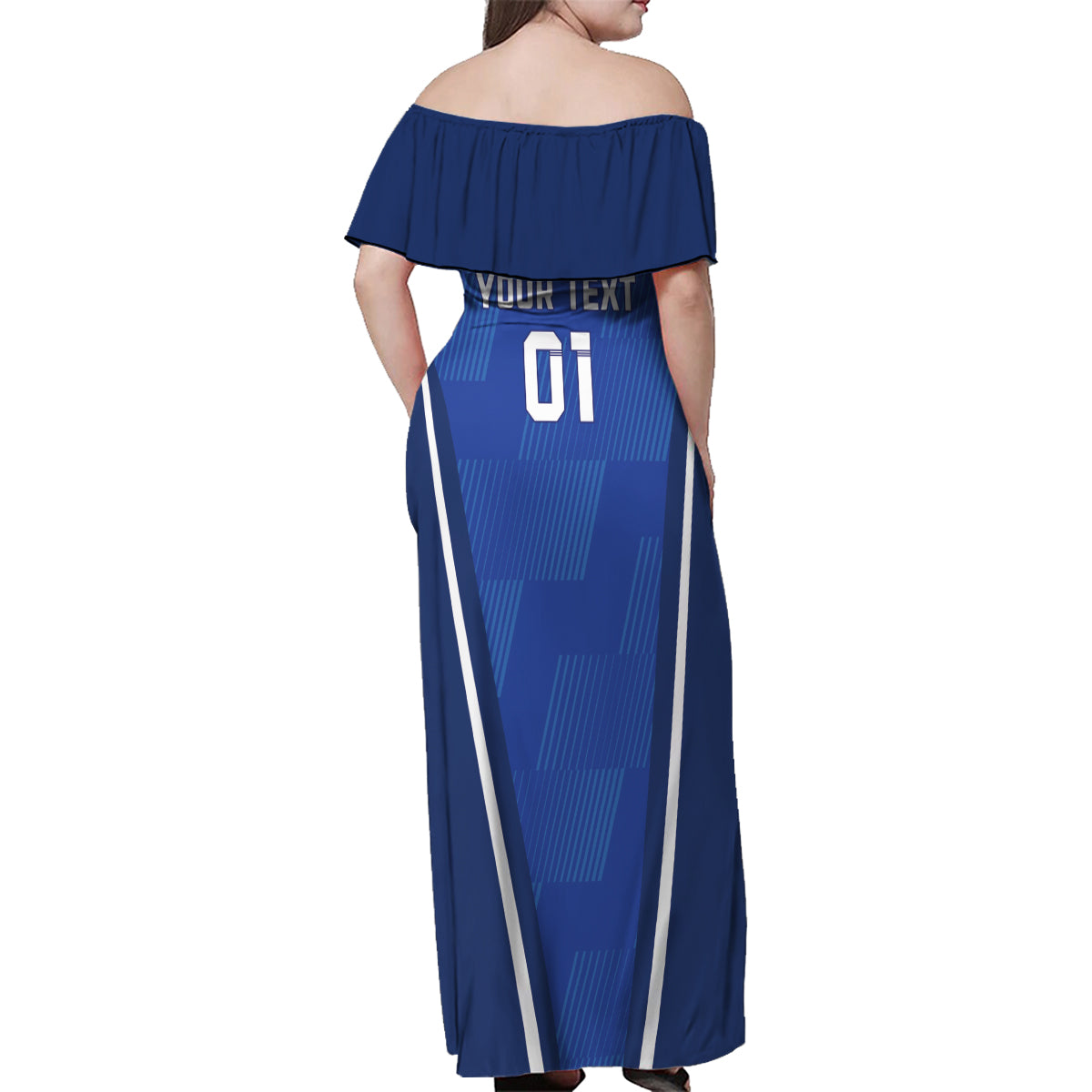 Custom Italy 2024 Football Family Matching Off Shoulder Maxi Dress and Hawaiian Shirt 2024 Go Gli Azzurri - Wonder Print Shop