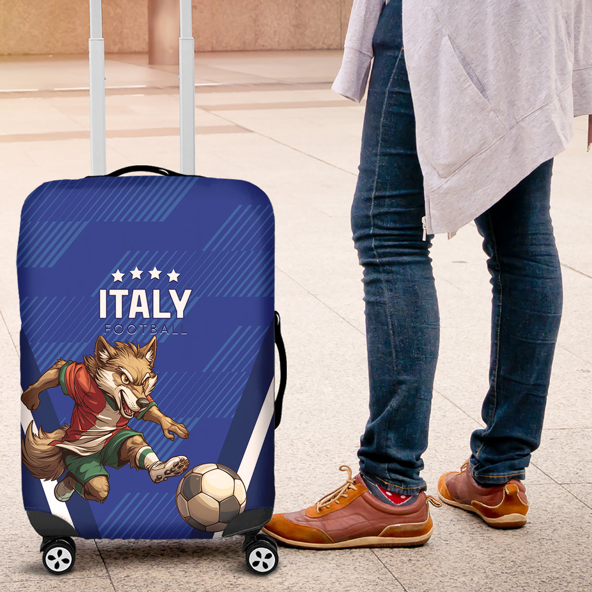 Italy 2024 Football Luggage Cover 2024 Go Gli Azzurri