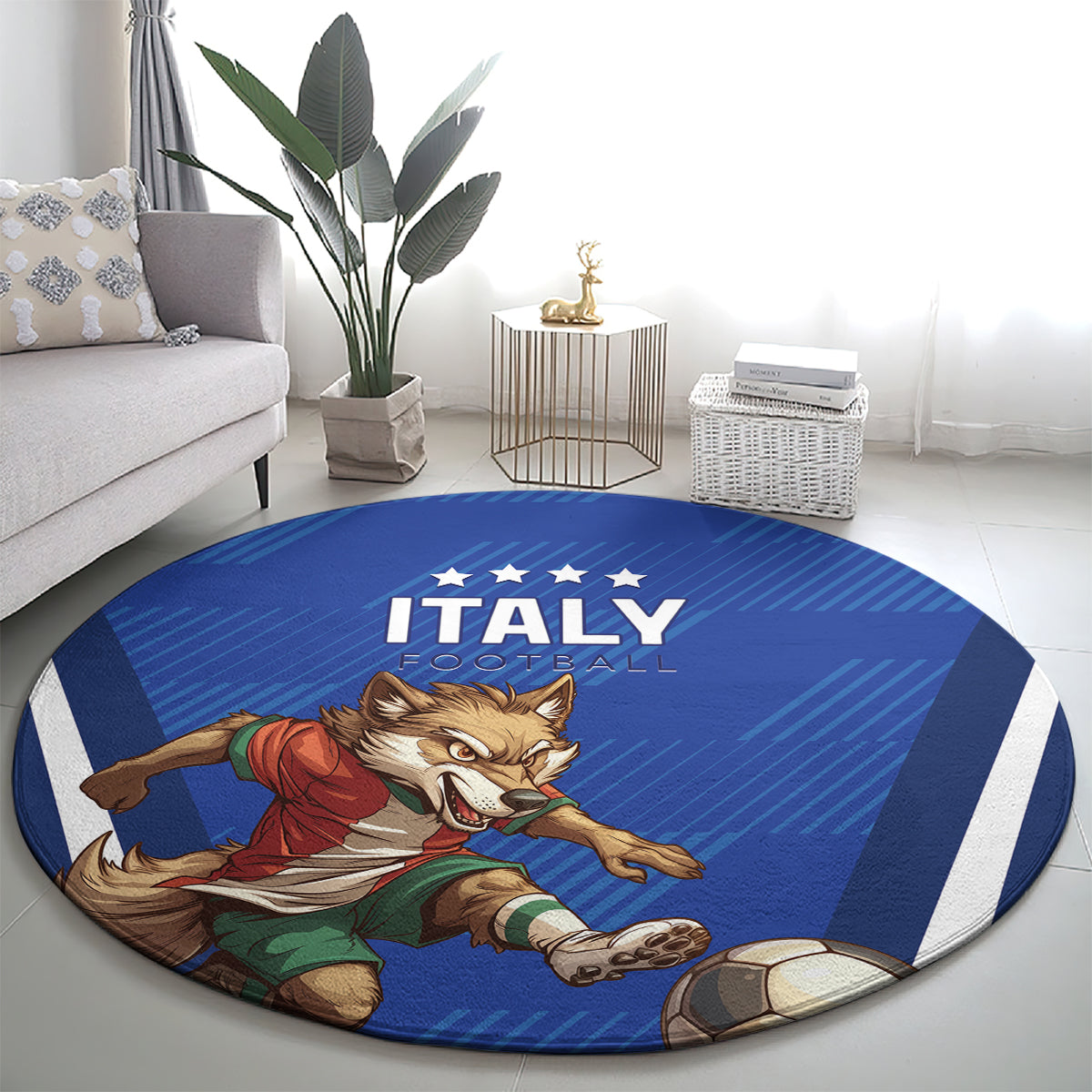 Italy 2024 Football Round Carpet 2024 Go Gli Azzurri