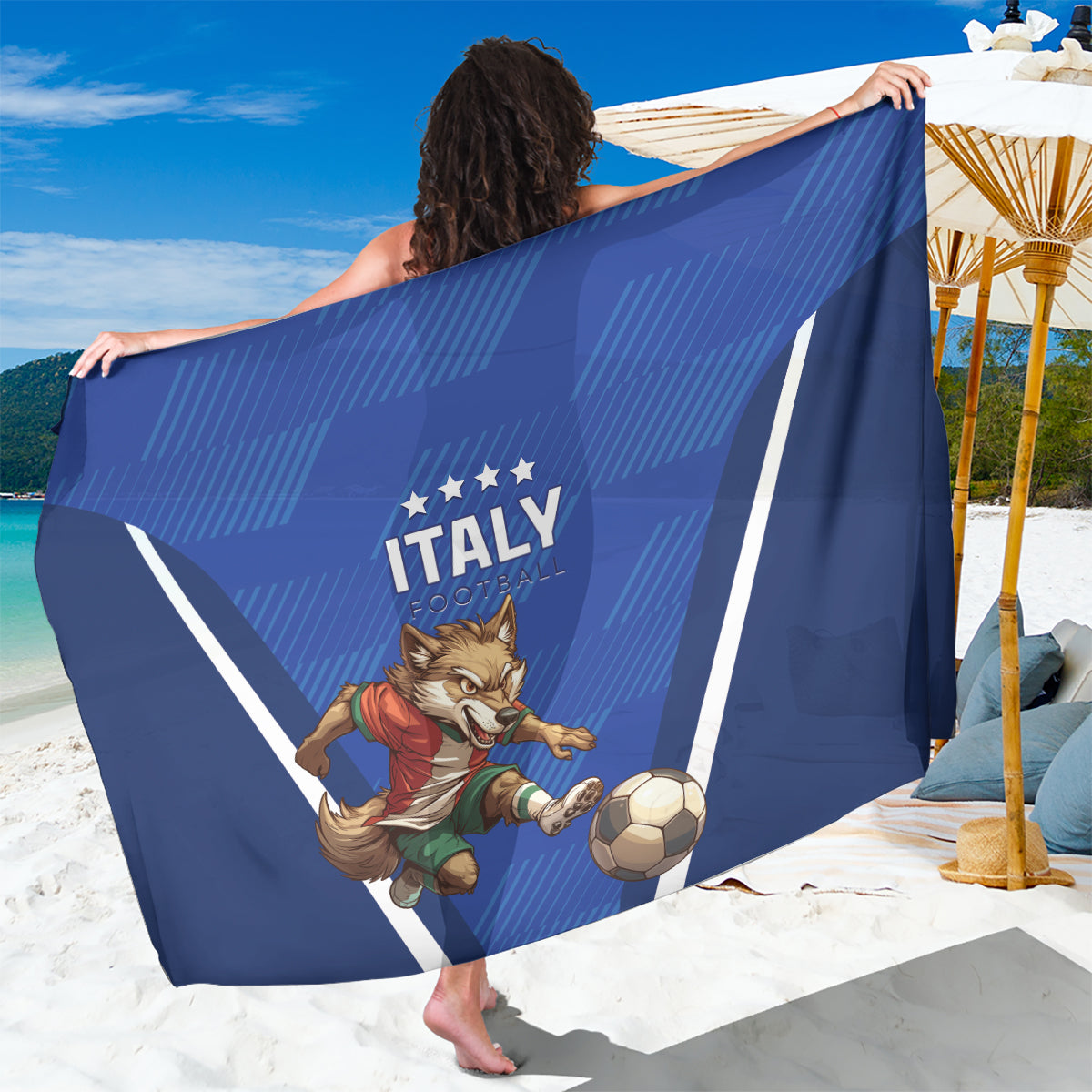 Italy 2024 Football Sarong 2024 Go Gli Azzurri