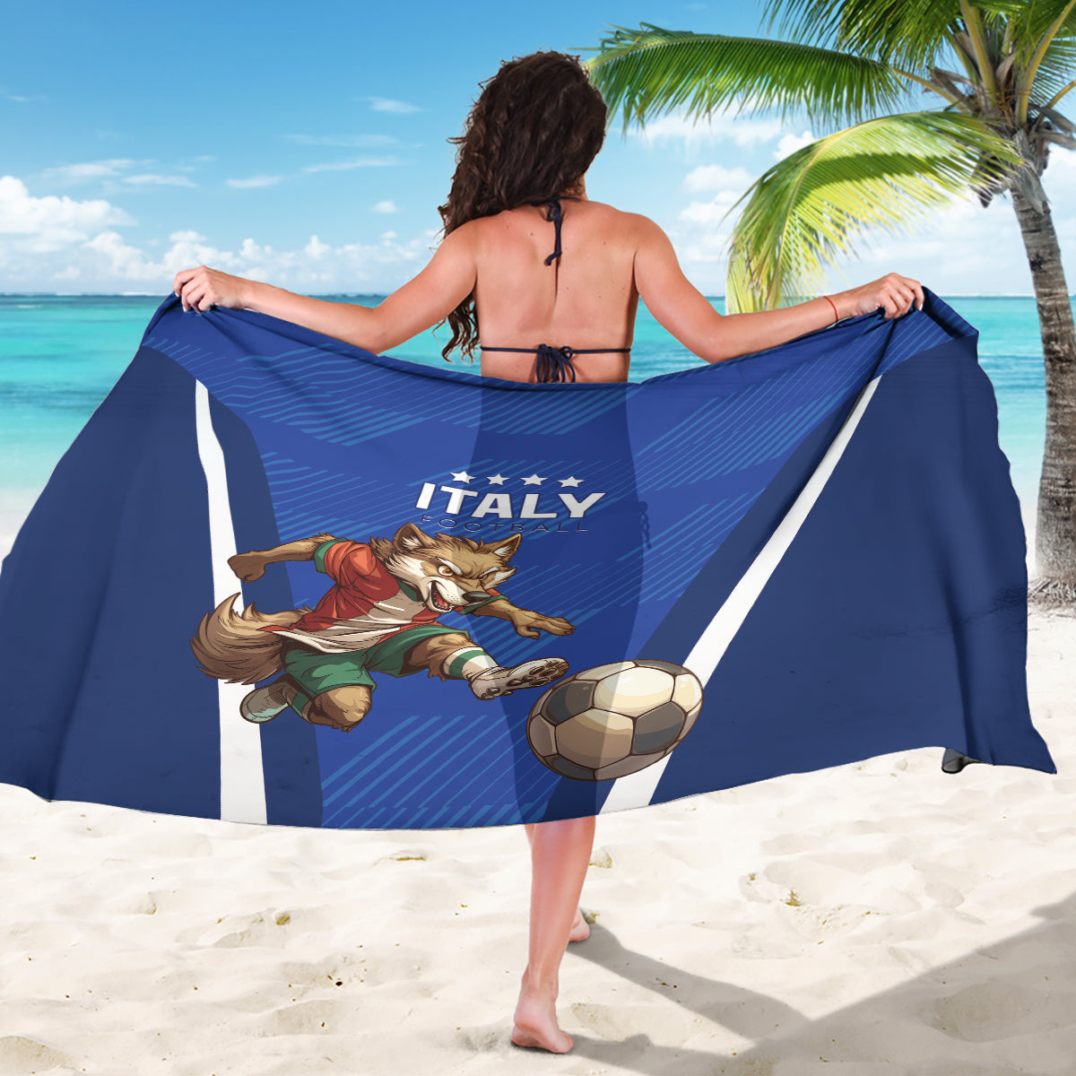 Italy 2024 Football Sarong 2024 Go Gli Azzurri - Wonder Print Shop