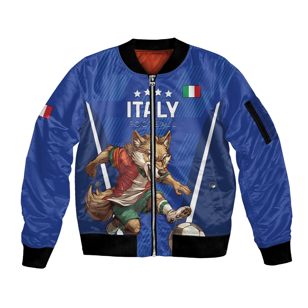 Custom Italy 2024 Football Sleeve Zip Bomber Jacket 2024 Go Gli Azzurri - Wonder Print Shop