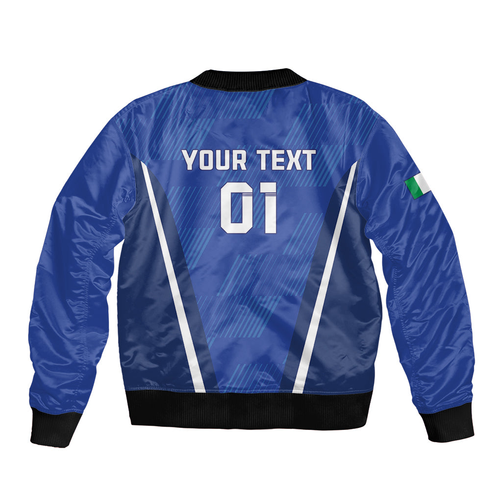 Custom Italy 2024 Football Sleeve Zip Bomber Jacket 2024 Go Gli Azzurri - Wonder Print Shop