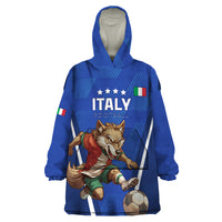 Custom Italy 2024 Football Wearable Blanket Hoodie 2024 Go Gli Azzurri - Wonder Print Shop
