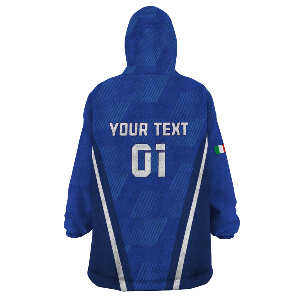 Custom Italy 2024 Football Wearable Blanket Hoodie 2024 Go Gli Azzurri - Wonder Print Shop