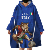 Custom Italy 2024 Football Wearable Blanket Hoodie 2024 Go Gli Azzurri - Wonder Print Shop