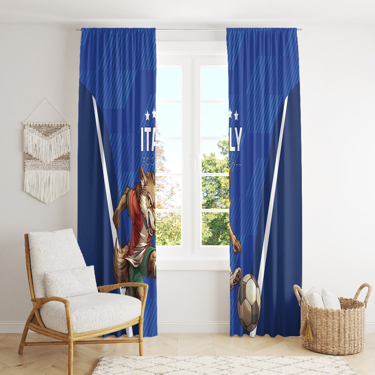Italy 2024 Football Window Curtain 2024 Go Gli Azzurri - Wonder Print Shop