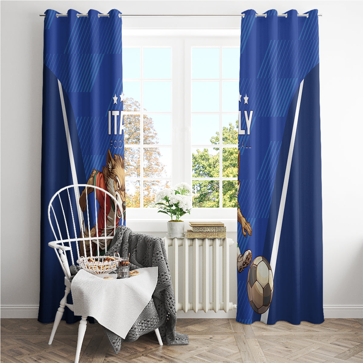Italy 2024 Football Window Curtain 2024 Go Gli Azzurri - Wonder Print Shop