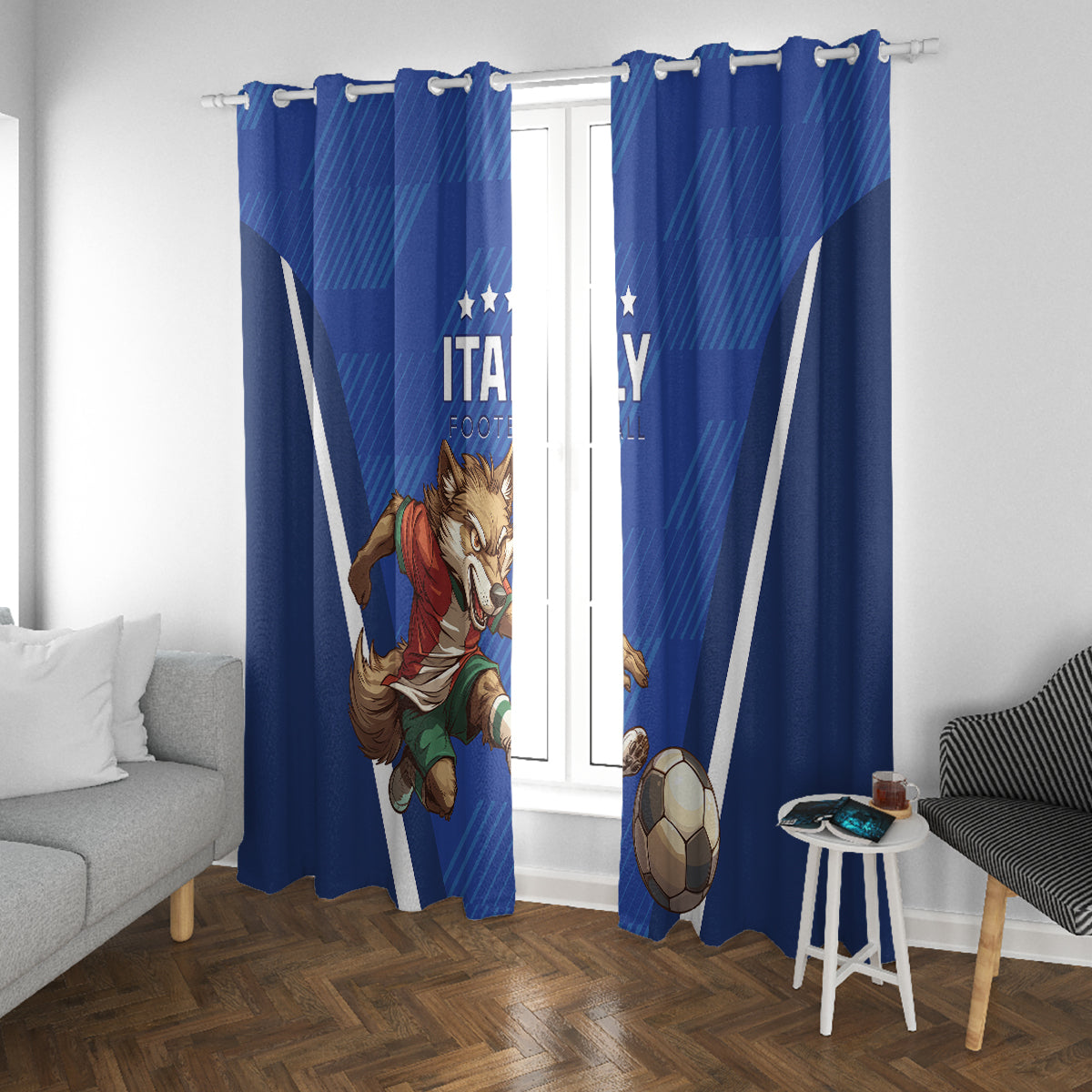 Italy 2024 Football Window Curtain 2024 Go Gli Azzurri - Wonder Print Shop