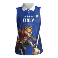 Custom Italy 2024 Football Women Sleeveless Polo Shirt 2024 Go Gli Azzurri - Wonder Print Shop