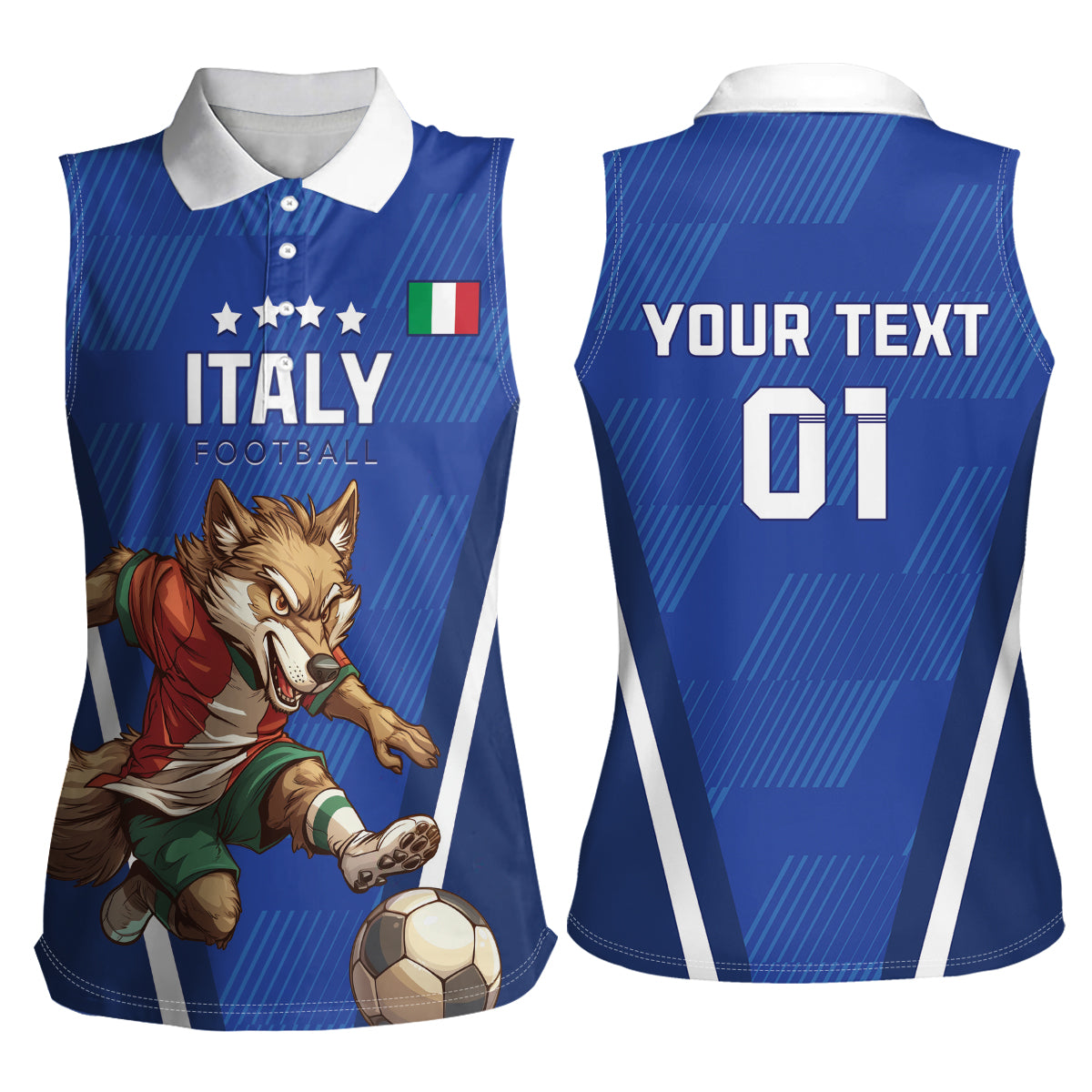 Custom Italy 2024 Football Women Sleeveless Polo Shirt 2024 Go Gli Azzurri - Wonder Print Shop