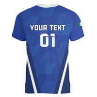 Custom Italy 2024 Football Women V-Neck T-Shirt 2024 Go Gli Azzurri - Wonder Print Shop