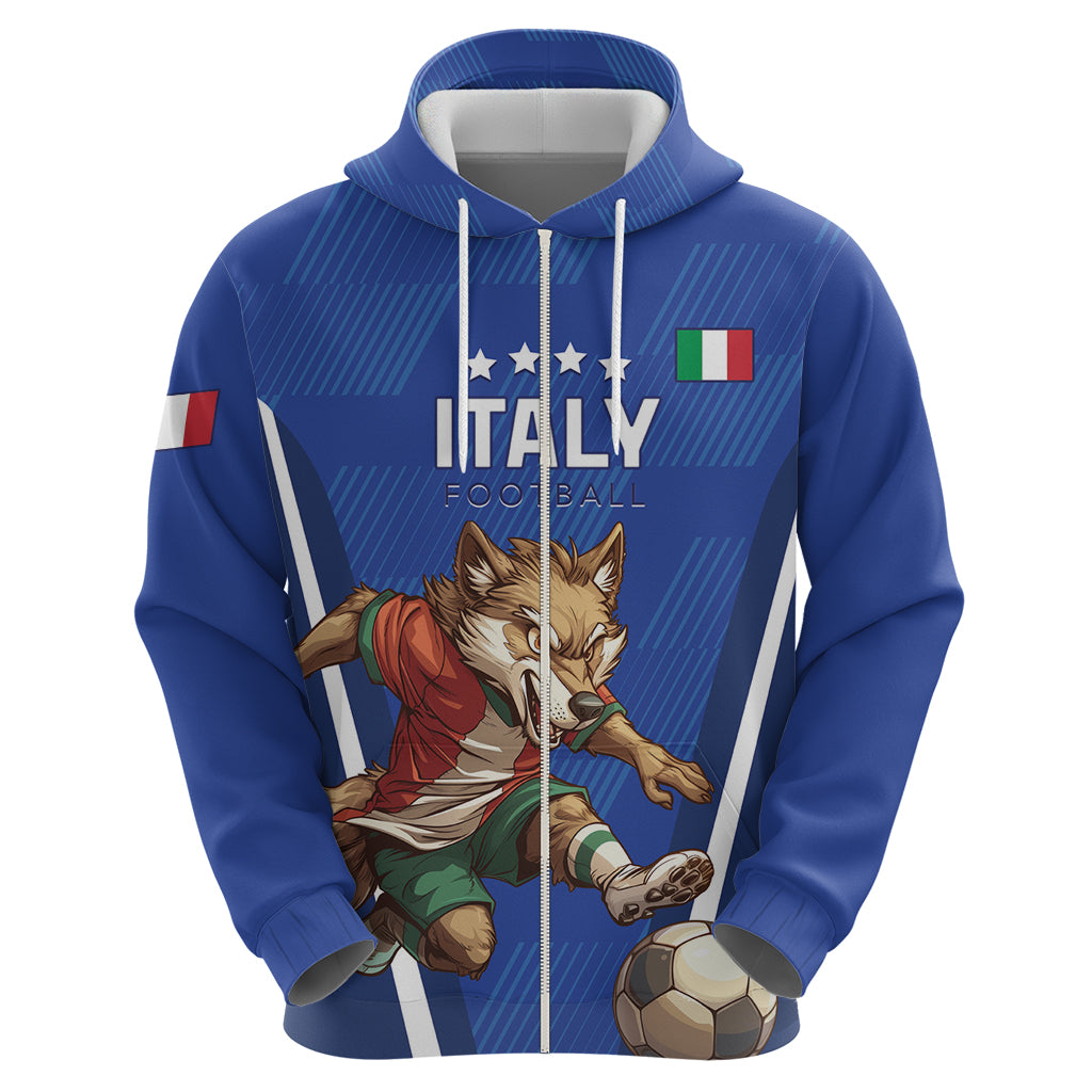 Custom Italy 2024 Football Zip Hoodie 2024 Go Gli Azzurri - Wonder Print Shop