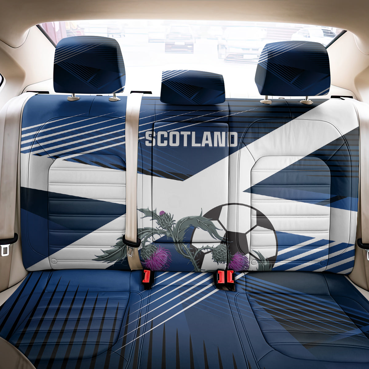 Scotland 2024 Football Back Car Seat Cover 2024 Go Champions - Wonder Print Shop