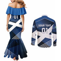 Custom Scotland 2024 Football Couples Matching Mermaid Dress and Long Sleeve Button Shirt 2024 Go Champions