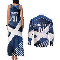 Custom Scotland 2024 Football Couples Matching Tank Maxi Dress and Long Sleeve Button Shirt 2024 Go Champions - Wonder Print Shop