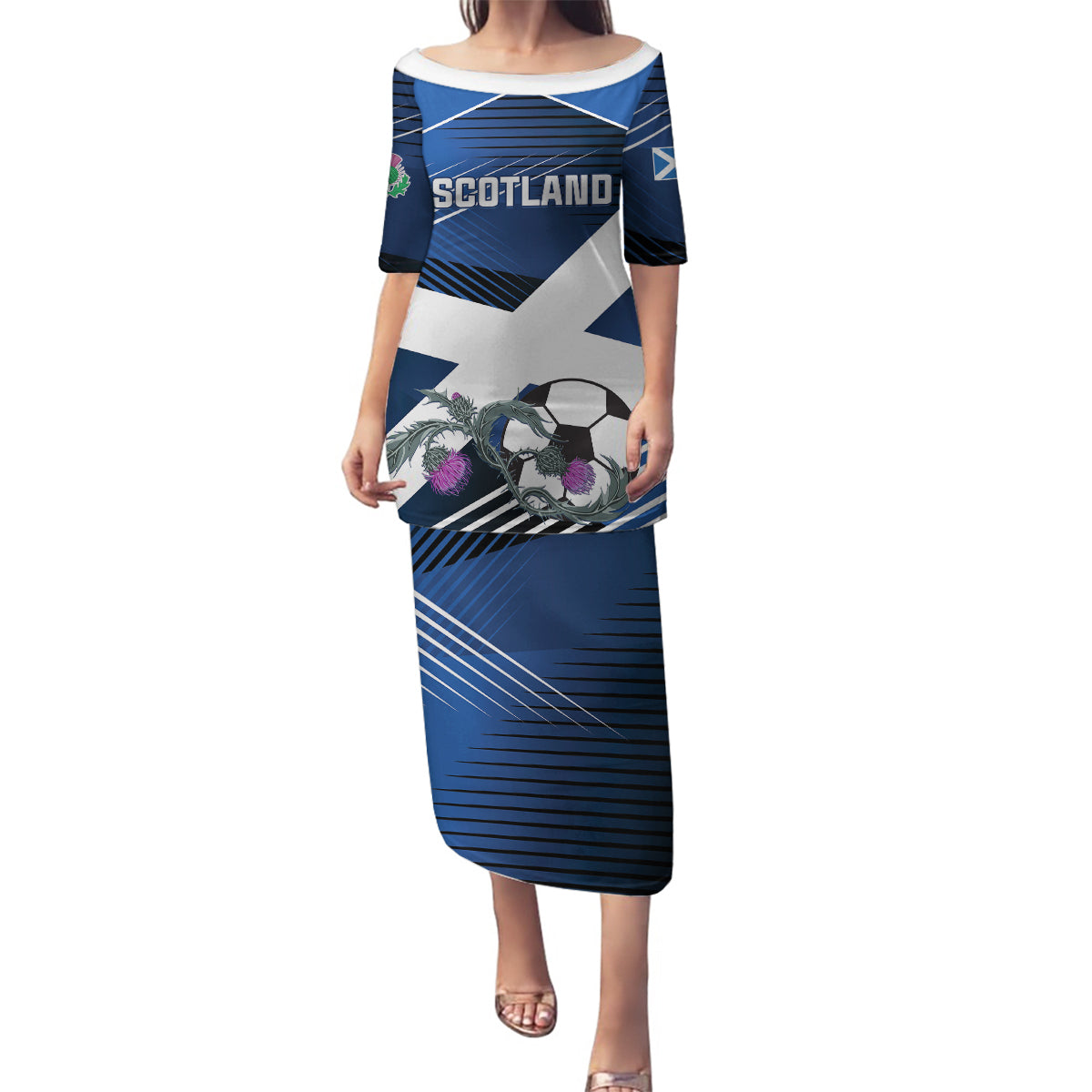 Custom Scotland 2024 Football Family Matching Puletasi and Hawaiian Shirt 2024 Go Champions - Wonder Print Shop