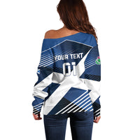 Custom Scotland 2024 Football Off Shoulder Sweater 2024 Go Champions - Wonder Print Shop