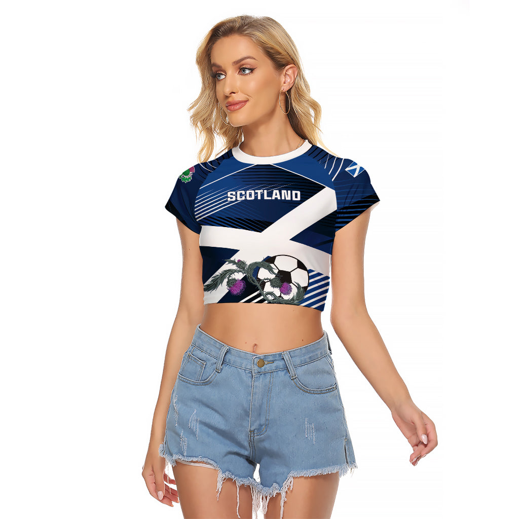 Custom Scotland 2024 Football Raglan Cropped T Shirt 2024 Go Champions - Wonder Print Shop