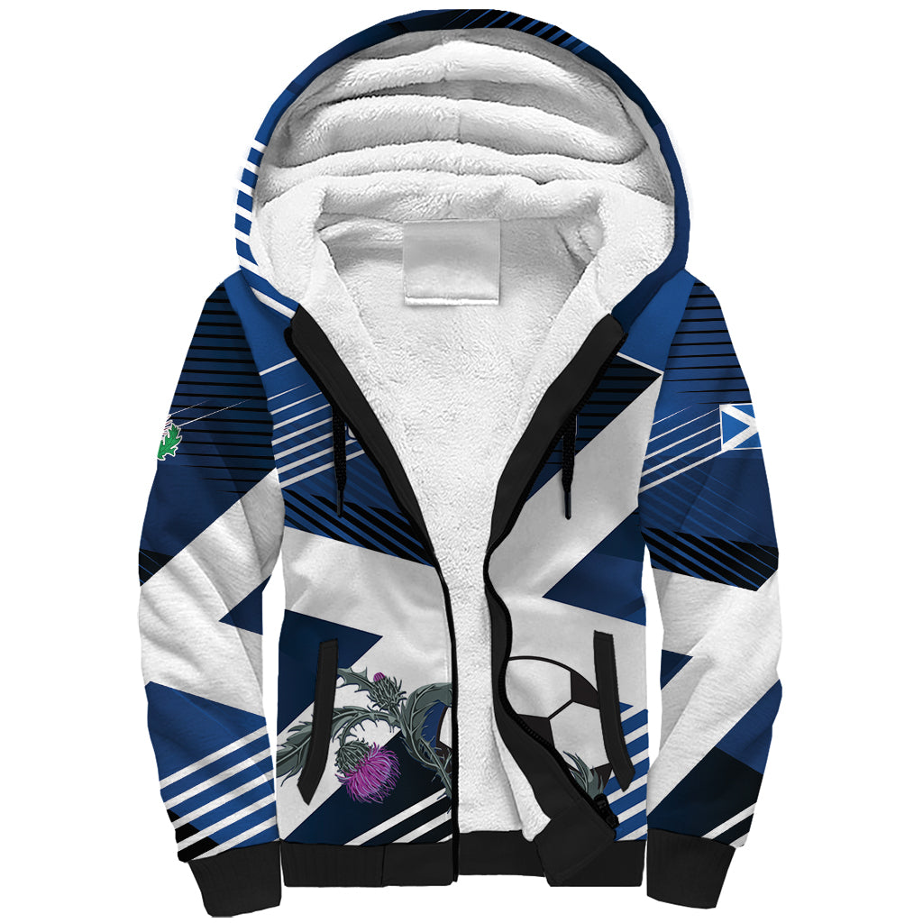 Custom Scotland 2024 Football Sherpa Hoodie 2024 Go Champions - Wonder Print Shop