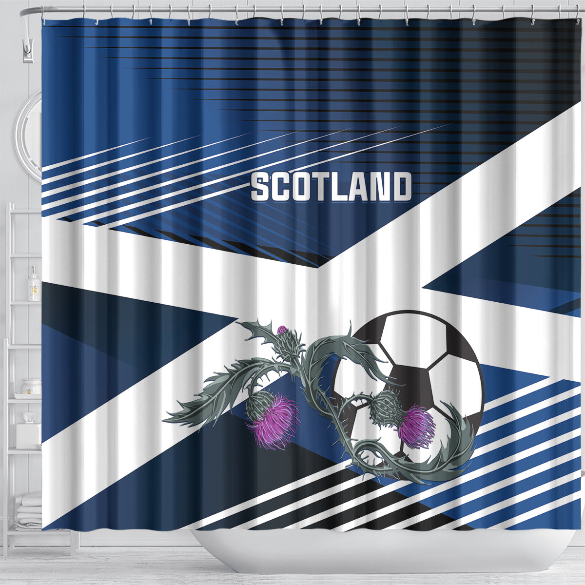 Scotland 2024 Football Shower Curtain 2024 Go Champions