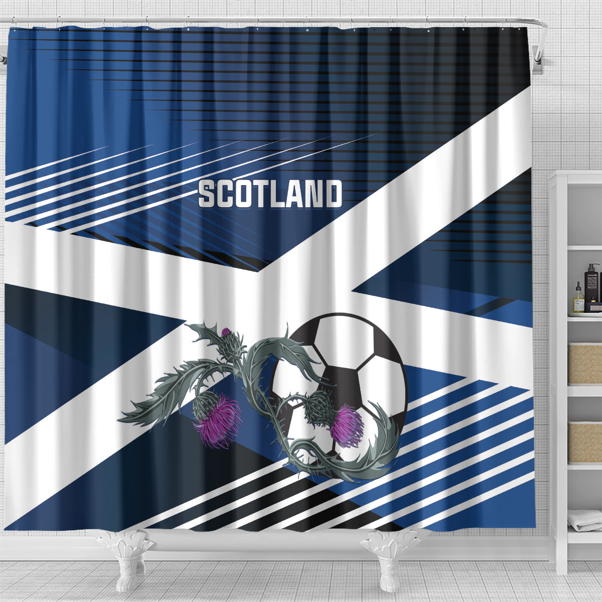 Scotland 2024 Football Shower Curtain 2024 Go Champions