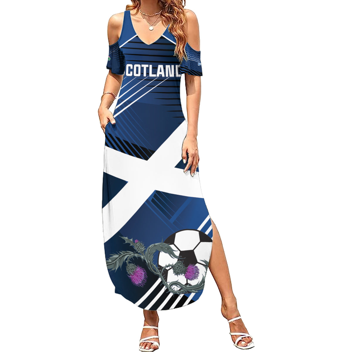 Custom Scotland 2024 Football Summer Maxi Dress 2024 Go Champions - Wonder Print Shop
