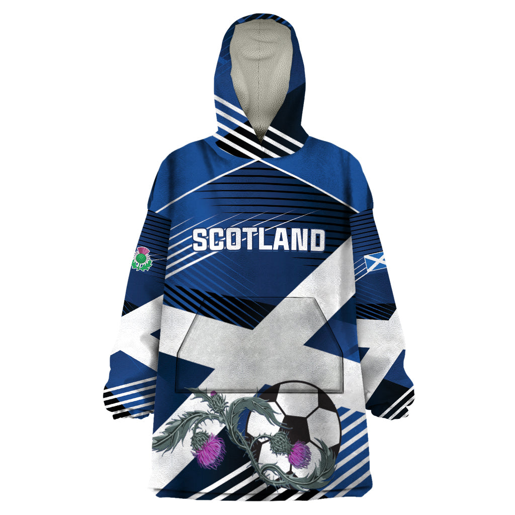 Custom Scotland 2024 Football Wearable Blanket Hoodie 2024 Go Champions - Wonder Print Shop