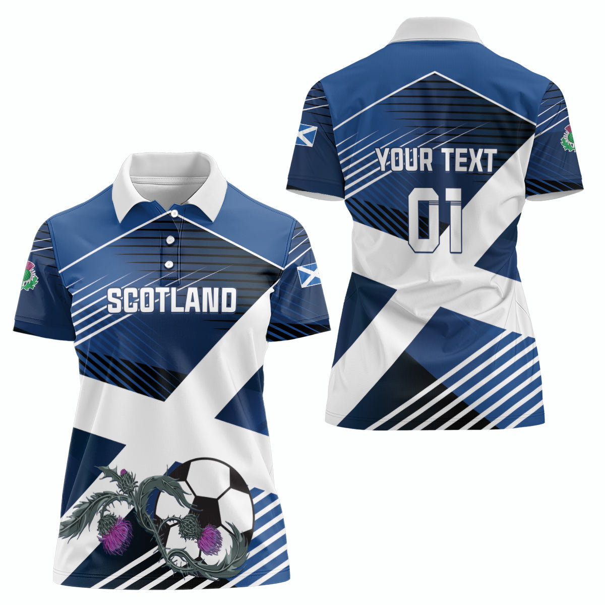 Custom Scotland 2024 Football Women Polo Shirt 2024 Go Champions - Wonder Print Shop