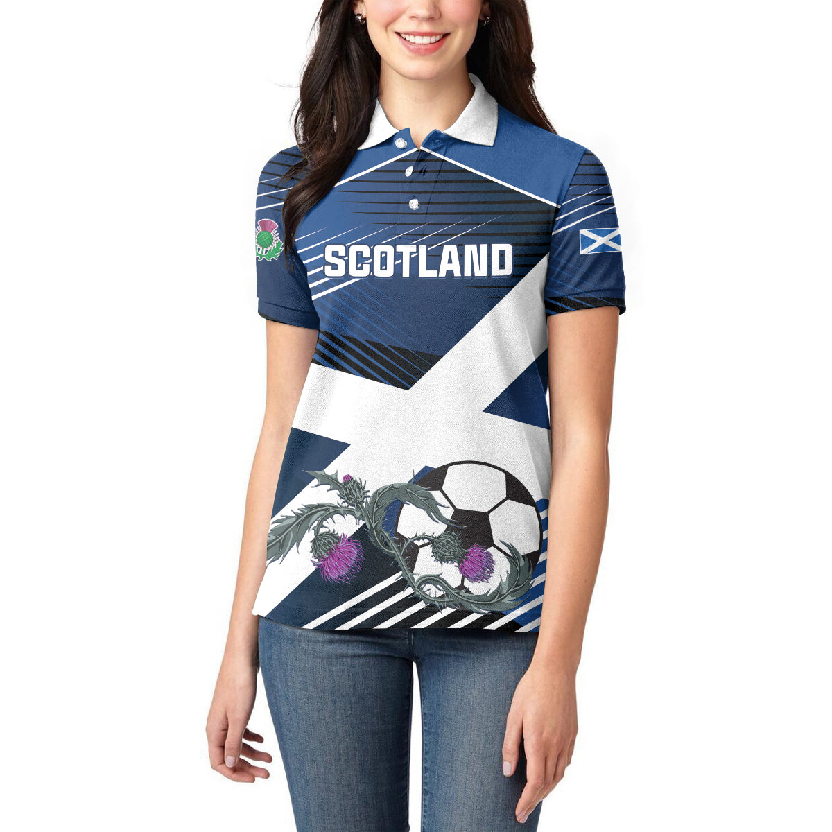 Custom Scotland 2024 Football Women Polo Shirt 2024 Go Champions - Wonder Print Shop