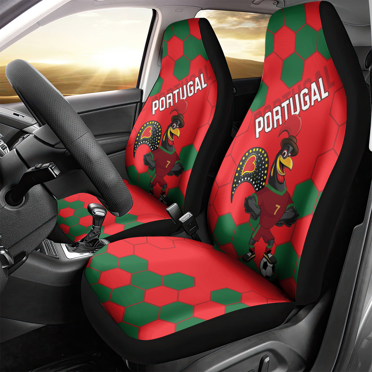 Portugal 2024 Football Car Seat Cover 2024 Go Champions - Wonder Print Shop