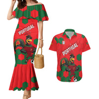 Custom Portugal 2024 Football Couples Matching Mermaid Dress and Hawaiian Shirt 2024 Go Champions - Wonder Print Shop