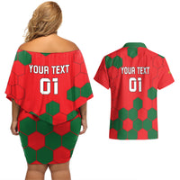 Custom Portugal 2024 Football Couples Matching Off Shoulder Short Dress and Hawaiian Shirt 2024 Go Champions - Wonder Print Shop