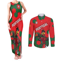 Custom Portugal 2024 Football Couples Matching Tank Maxi Dress and Long Sleeve Button Shirt 2024 Go Champions - Wonder Print Shop