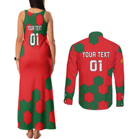 Custom Portugal 2024 Football Couples Matching Tank Maxi Dress and Long Sleeve Button Shirt 2024 Go Champions - Wonder Print Shop