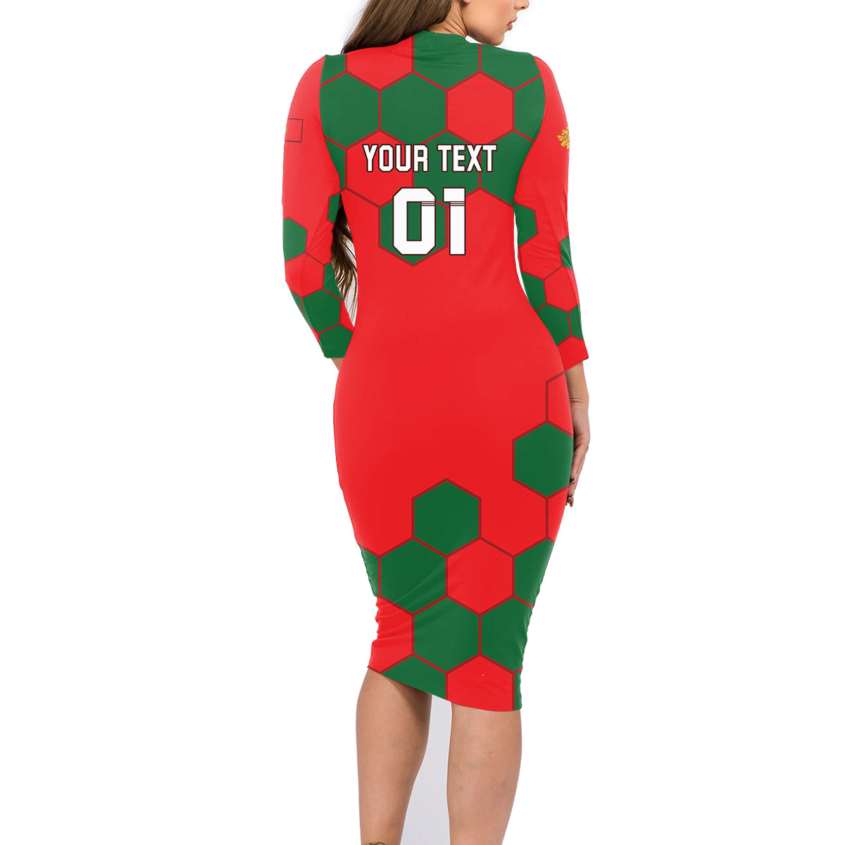Custom Portugal 2024 Football Family Matching Long Sleeve Bodycon Dress and Hawaiian Shirt 2024 Go Champions - Wonder Print Shop