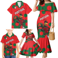 Custom Portugal 2024 Football Family Matching Mermaid Dress and Hawaiian Shirt 2024 Go Champions - Wonder Print Shop