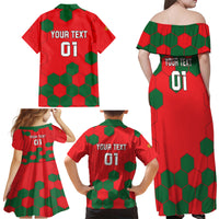 Custom Portugal 2024 Football Family Matching Off Shoulder Maxi Dress and Hawaiian Shirt 2024 Go Champions - Wonder Print Shop