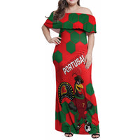Custom Portugal 2024 Football Family Matching Off Shoulder Maxi Dress and Hawaiian Shirt 2024 Go Champions - Wonder Print Shop
