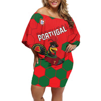 Custom Portugal 2024 Football Family Matching Off Shoulder Short Dress and Hawaiian Shirt 2024 Go Champions - Wonder Print Shop