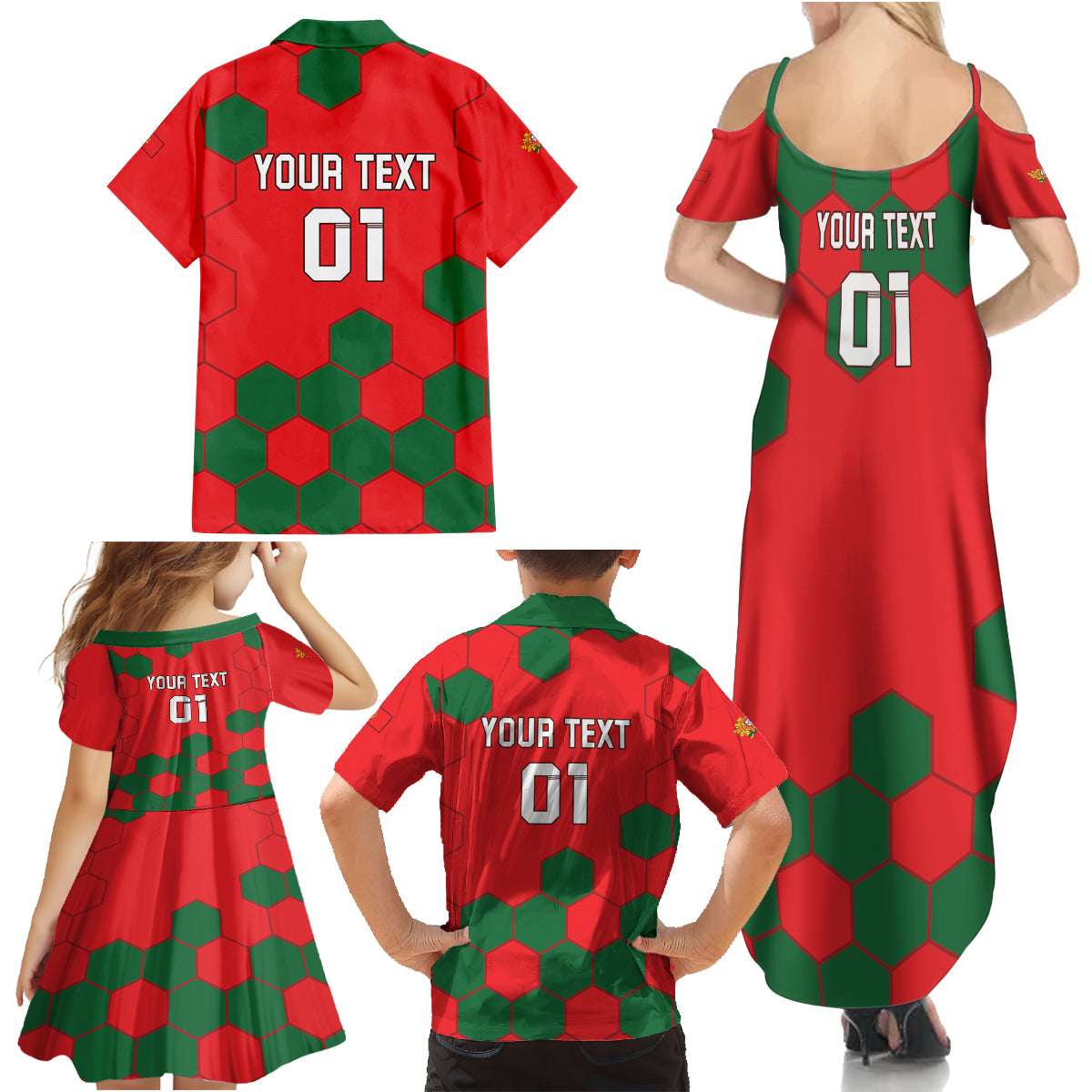 Custom Portugal 2024 Football Family Matching Summer Maxi Dress and Hawaiian Shirt 2024 Go Champions - Wonder Print Shop