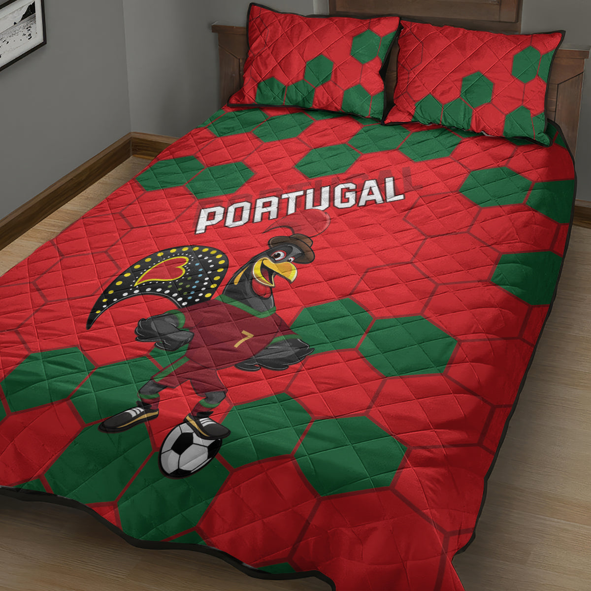 Portugal 2024 Football Quilt Bed Set 2024 Go Champions - Wonder Print Shop