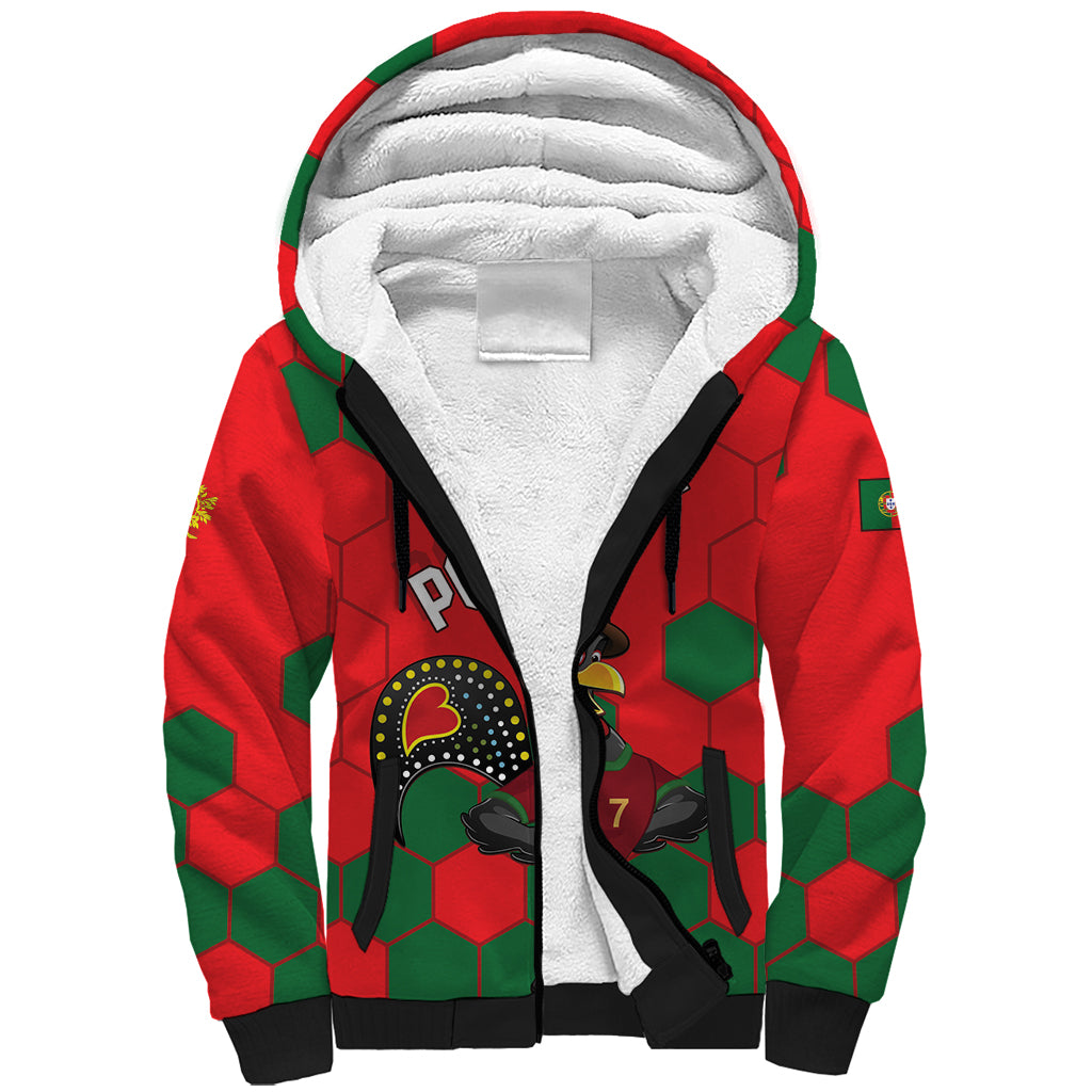 Custom Portugal 2024 Football Sherpa Hoodie 2024 Go Champions - Wonder Print Shop
