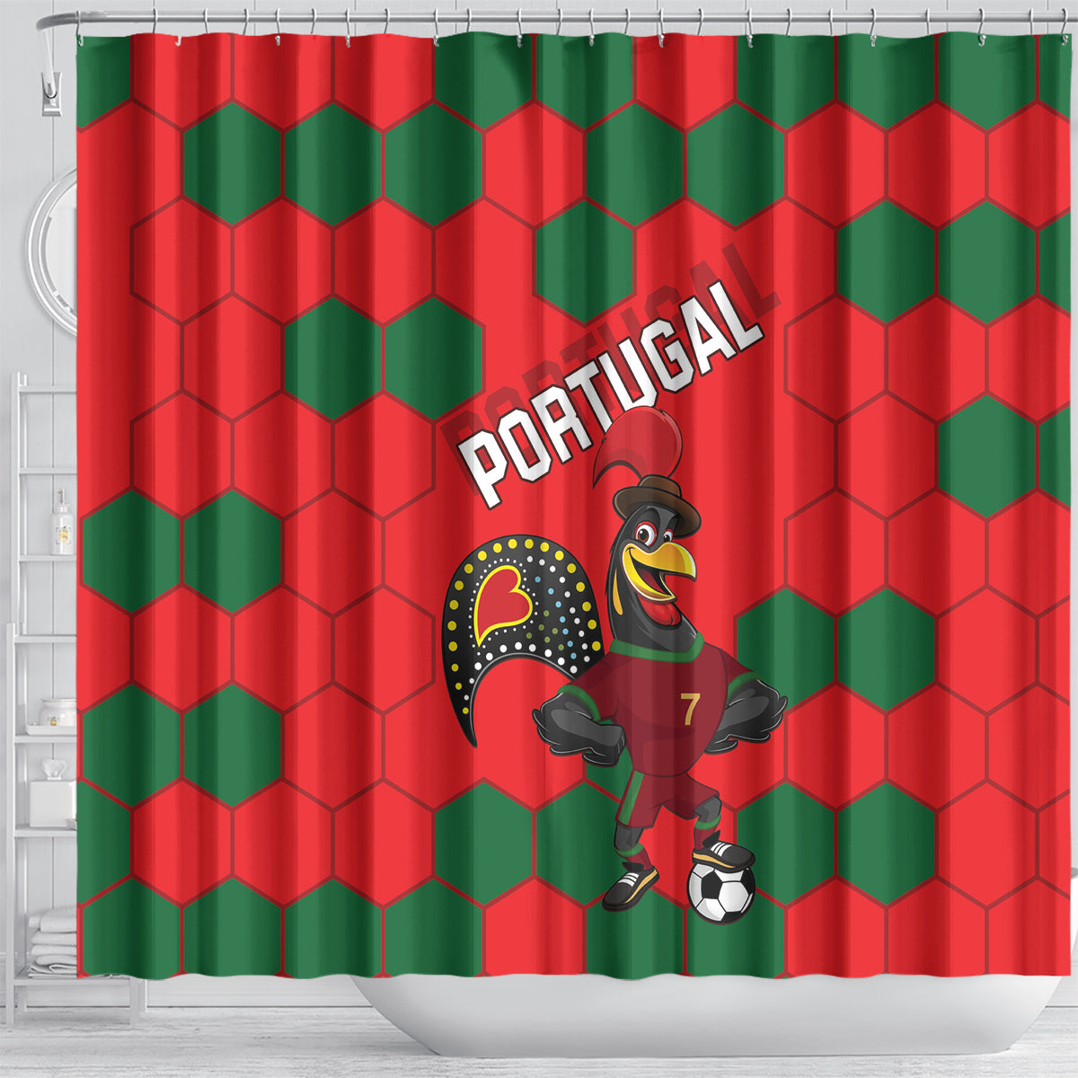 Portugal 2024 Football Shower Curtain 2024 Go Champions
