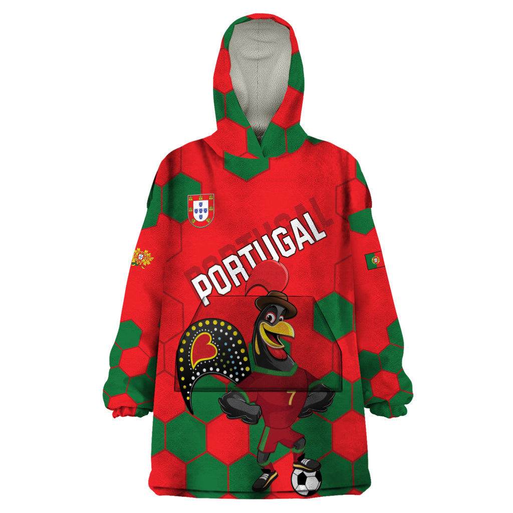 Custom Portugal 2024 Football Wearable Blanket Hoodie 2024 Go Champions