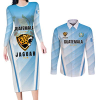 Custom Rugby Guatemala Couples Matching Long Sleeve Bodycon Dress and Long Sleeve Button Shirt Jaguares Go Champions