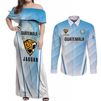 Custom Rugby Guatemala Couples Matching Off Shoulder Maxi Dress and Long Sleeve Button Shirt Jaguares Go Champions